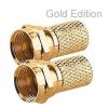 Sat F-Stecker 7,3mm Gold 2 St&uuml;ck