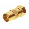 Sat F-Stecker auf IEC Stecker gold