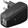 Ladeger&auml;t 230V 2x USB schwarz 2A