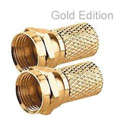 Sat F-Stecker 5.2mm Gold 2 St&uuml;ck