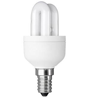 Energiesparlampe Rohr  9W mit E14 Socken