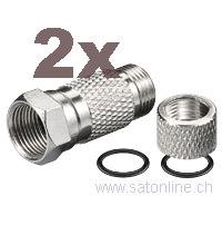 Sat F-Stecker 7,3mm HQ   2 St&uuml;ck