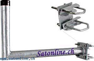 Sat Halterung Gel&auml;nder Mastausleger 45cm