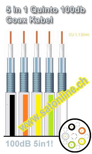 Sat Kabel Five-Star mit 5 Adern 5x 7mm